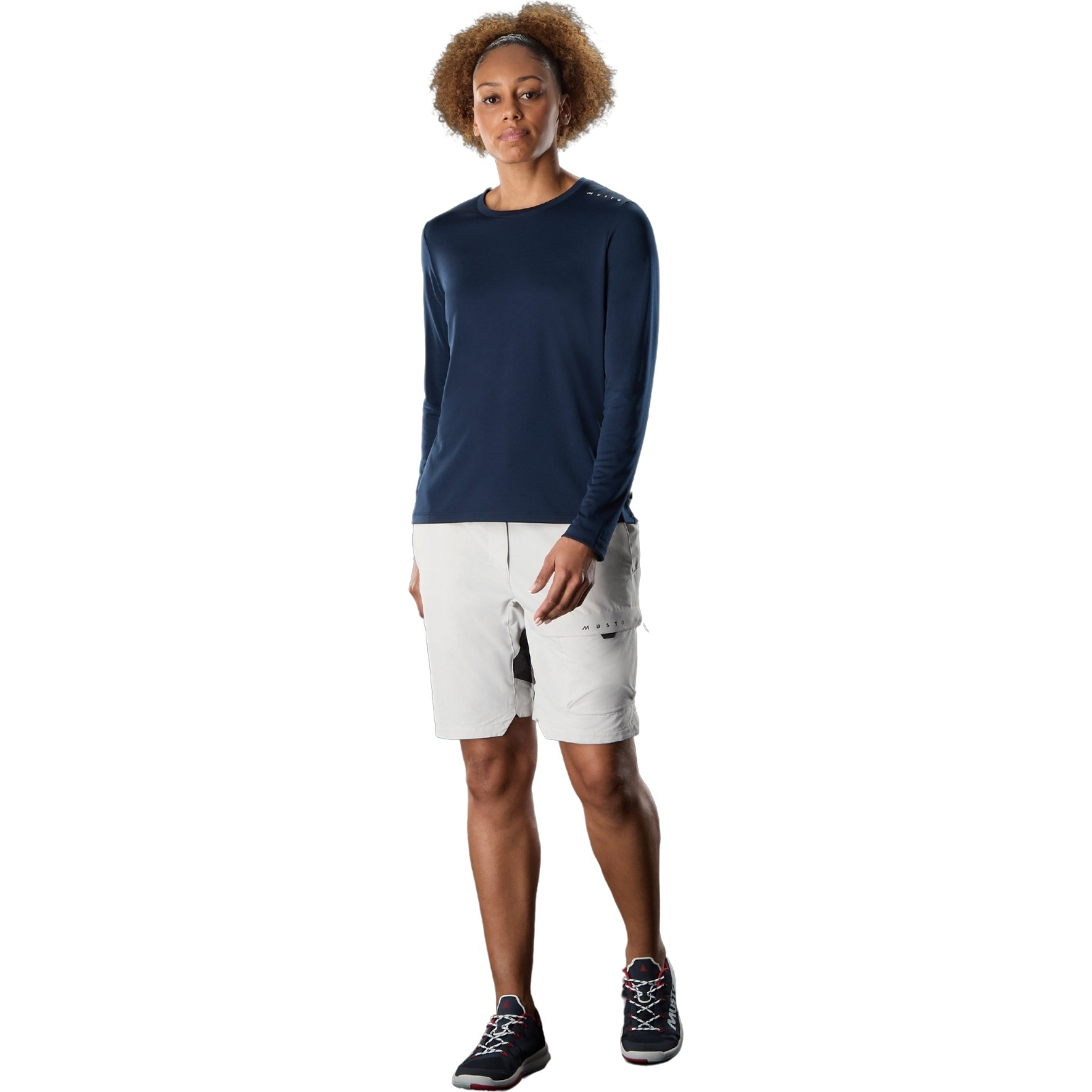 2026 Musto Frauen Evo Crew Sunblock Long Sleeve T-Shirt 82445 - Navy